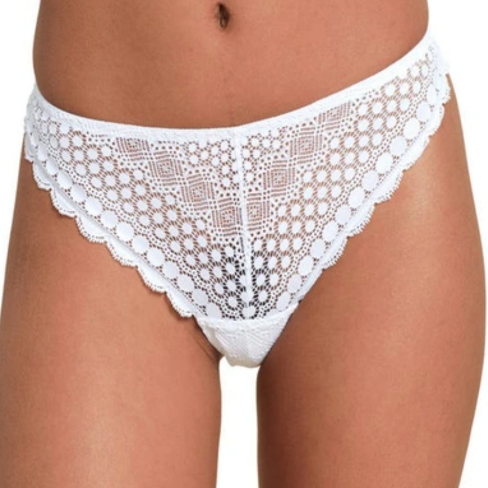 Etam Cherie V-Shape Thong, White, NWT,  2Xl (XXL)